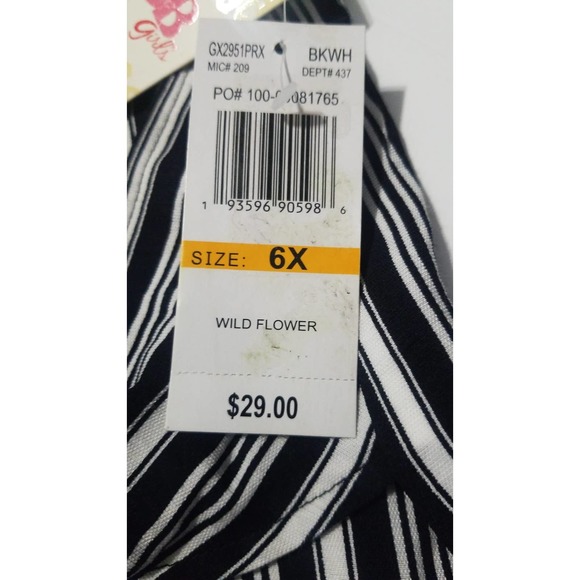 GB girls Black & White kids girl top Size 6x - Picture 6 of 7